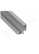 Profilo 2.02 metri alluminio anodizzato argento tipo C senza copertura al metro misure 18x17 mm copertura 2011-2012