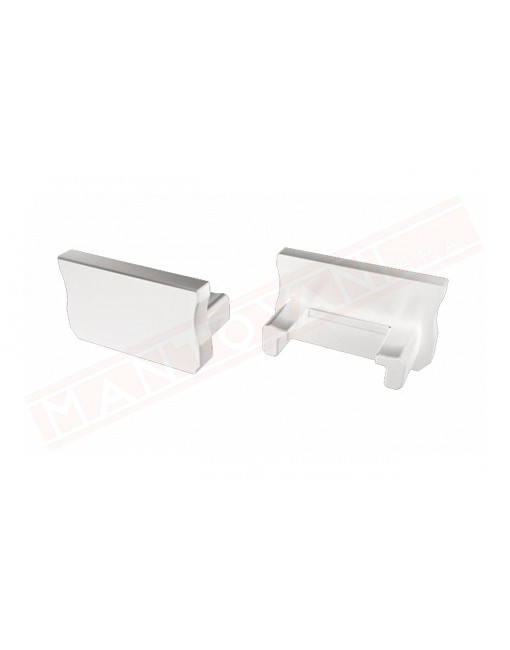 tappo terminale plastica bianca senza foro per profilo alluminio anodizzato bianco tipo A per striscia led per 0011