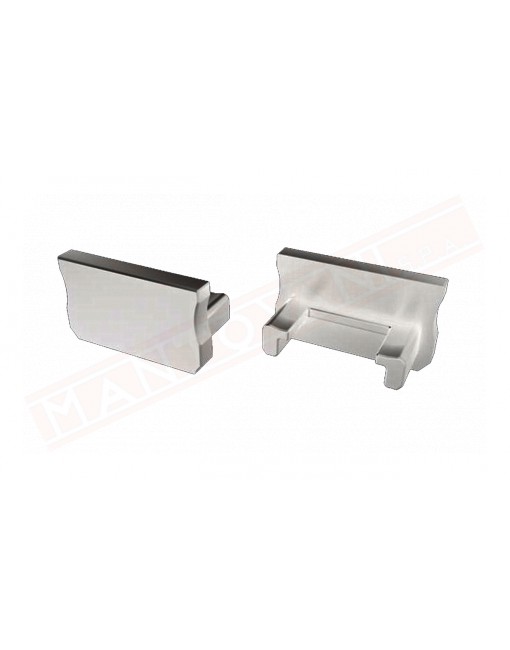 tappo terminale plastica grigia senza foro per profilo alluminio anodizzato silver tipo A per striscia led