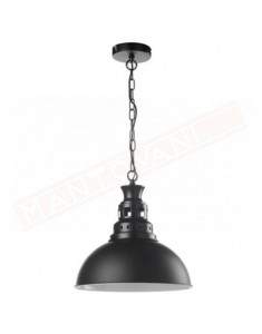 Istanbul sospensione diametro cm 36 nera con 1 portalampada e27 lampadina esclusa