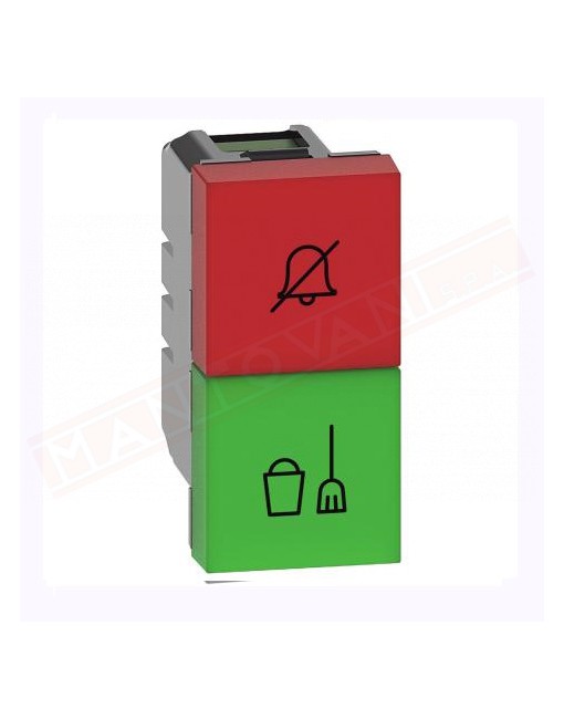 BTicino MatixGO portalampada con due led integrati uno verde e uno rosso simbolo non suoneria e simbolo pulizie