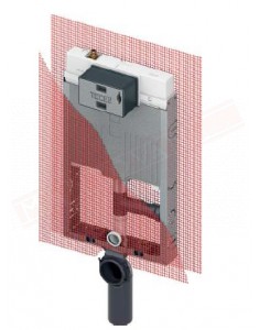 Cassetta incasso Tece Octa II per sospesi spessore 8 cm larghezza 44 cm con allacciamento per aspirazione odori