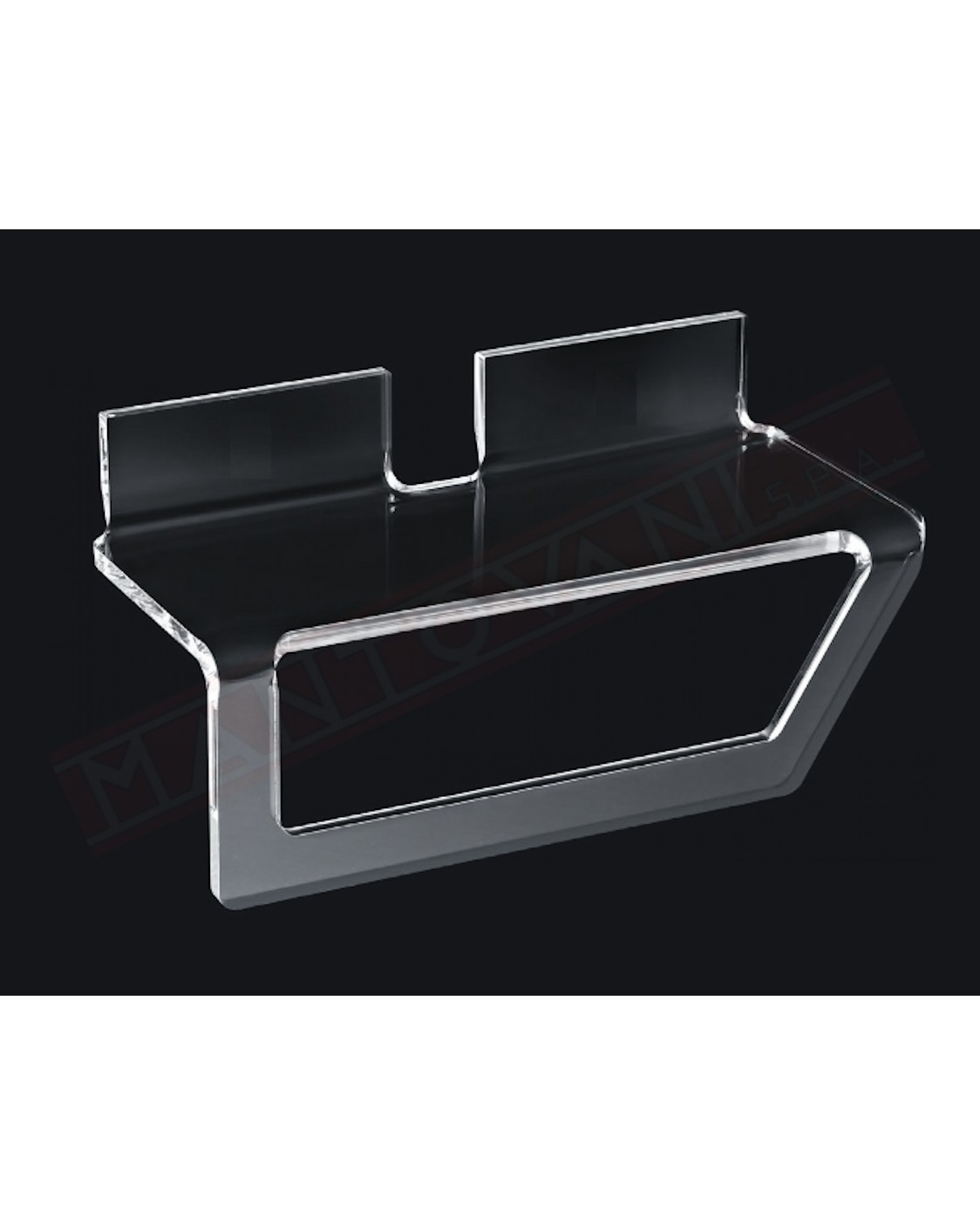 Tl.bath Flesso plexyglassl portasalviette e mensola fissaggio con adesivo 300x128x131 mm in plexyglass