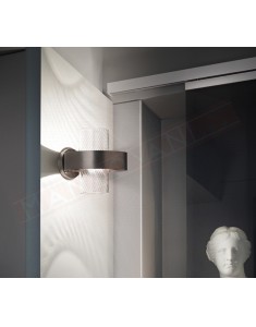 Vistosi Armonia applique in cristallo trasparente rigadin e montatura nero ottone lampadina g9 l. cm 25 sp. cm 28 h. cm 25