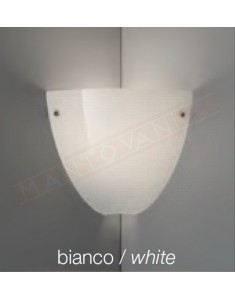 Vistosi Corner applique in vetro color bianco satinato e27 cm 18x18x20 ad angolo
