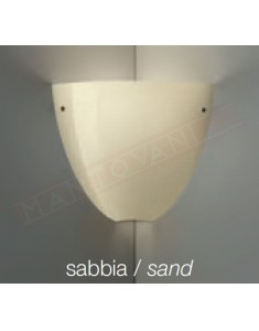 Vistosi Corner applique in vetro color sabbia satinato e27 cm 18x18x20 ad angolo