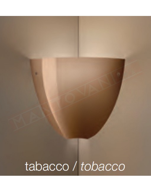 Vistosi Corner applique in vetro color tabacco satinato e27 cm 18x18x20 ad angolo