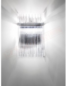 Vistosi Diadema applique in vetro cristallo trasparente con attacco per 2 lampadine e27 cm 30x17x48