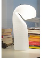 Vistosi Bissona lampada da tavolo in vetro bianco lucido diam 24 h. 42 1 p.lampada g9