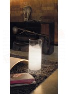 Vistosi Lio 50 lampada da tavolo in vetro bianco lucido con fascia cristallo diam 18 h 50 1xe27