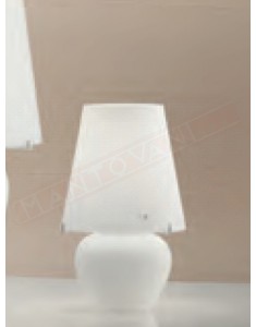 Vistosi Naxos mini lampada da tavolo in vetro bianco satinato diam 16 h 26 1xe14