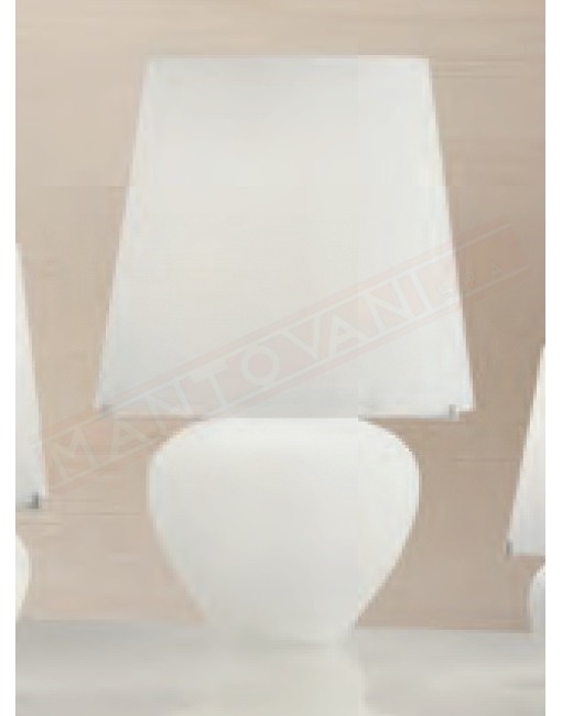 Vistosi Naxos 50 lampada da tavolo in vetro bianco satinato diam 32 h 50 1xe27