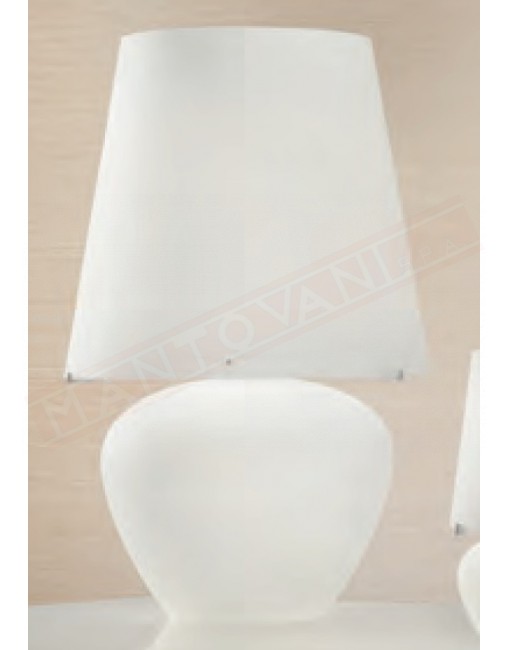 Vistosi Naxos 76 lampada da tavolo in vetro bianco satinato diam 48 h 76 1xe27