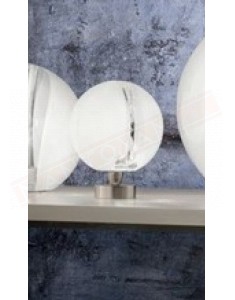 Vistosi Poc 16 lampada da tavolo in vetro bianco con membrana cristallo diam 16 h 19 1xg9