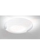 Vistosi Lio plafoniera in vetro bianco lucido e fascia cristallo diam 50 h14 con 2 p.lampada e27