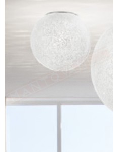 Vistosi Rina plafoniera in vetro murrina bianco diam cm 35 h. 35 1 p.lampada e27