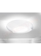 Vistosi Lio plafoniera in vetro bianco lucido e fascia cristallo diam 40 h 10 a led 12.5w 25v 1650lm