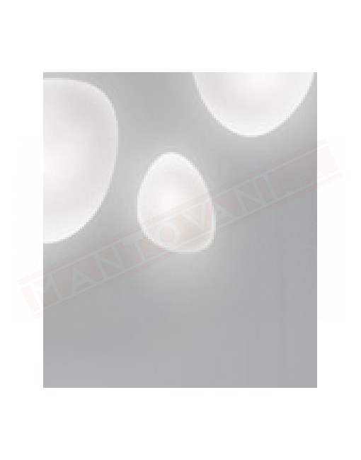 Vistosi Neochic piccola plafoniera in vetro bianco satinato cm 36x27 h 17 a led 12.5v 25v 1650lm dimmerabile