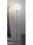 Vistosi Lucciola lampada da terra in vetro bianco satinato con stelo nichel diam 41 h 190 1xe27