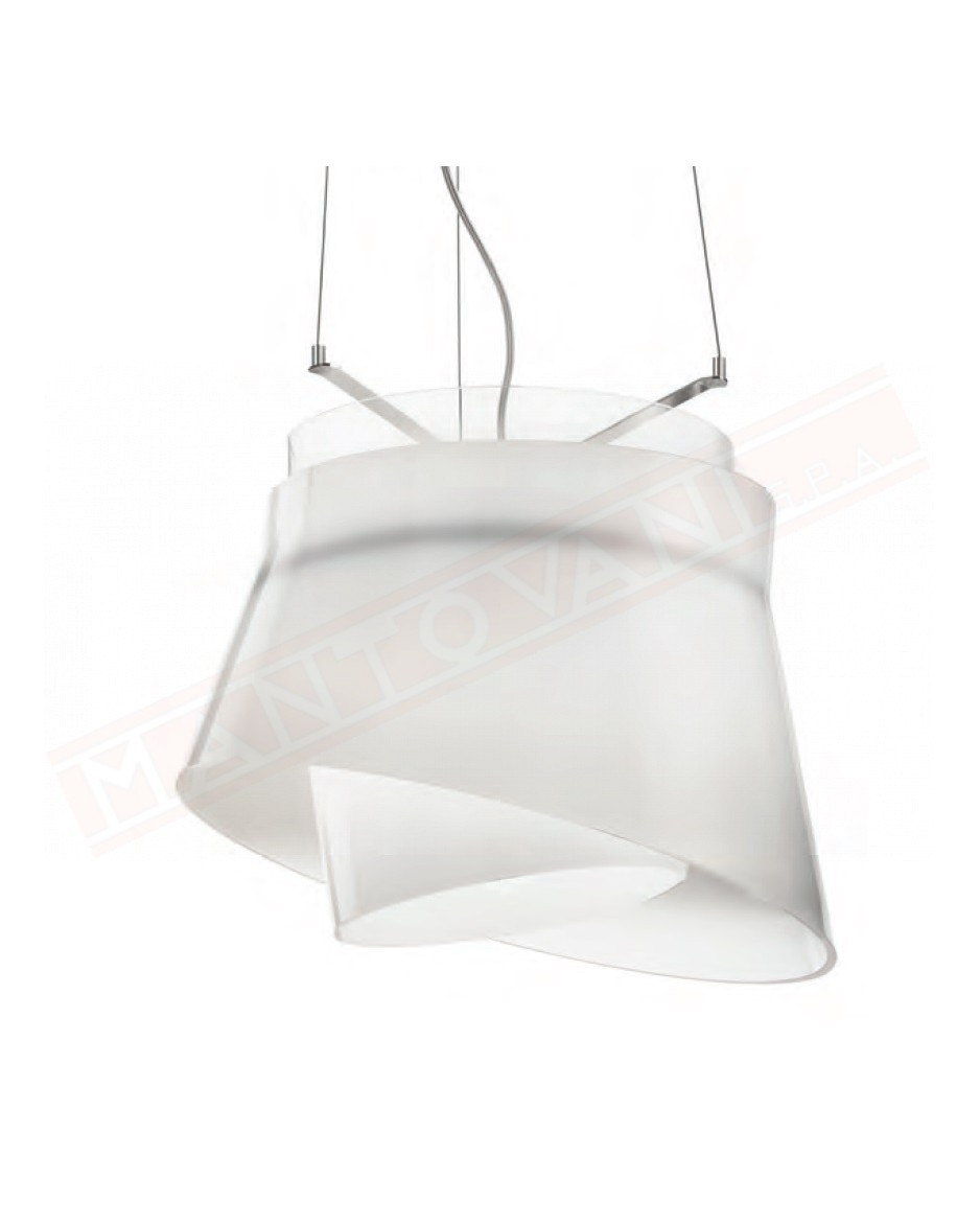 Vistosi Aria sospensione in vetro bianco sfumato 1xe27 diametro cm 35 h. 26 + cm 120 max di cavo