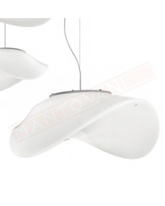 Vistosi Balance sospensione in vetro bianco lucido 1xe27 diametro 46 cm H.17 cm + cavo120 cm max