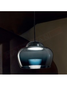 Vistosi Cristallina sospensione in vetro nero sfumato a led 12.5w 1350lm diametro 24 cm H.17 cm + cavo max 120 cm