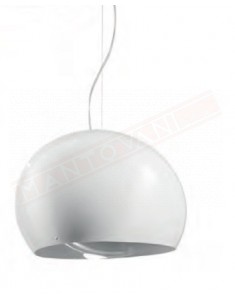 Vistosi Surface sospensione in vetro bianco con interno bianco diametro cm 27 h. 18 + cavo con 1 portalampada e27