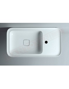 Lavabo Bagno da appoggio Cameo collection 750x400x90 bianco opaco . Valdama lavabo senza troppo pieno con piano 260
