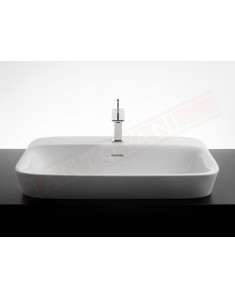 Lavabo Bagno Soul 550x420xh100 bianco lucido . Valdama lavabo da incasso disegnato da Monia Marzano con 1 foro rubinetto.