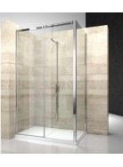 Vismaravetro box doccia 8000 ad angolo scorrevole lato fisso lato apribile verso muro tra 97 e 160 estensibilità 30 mm