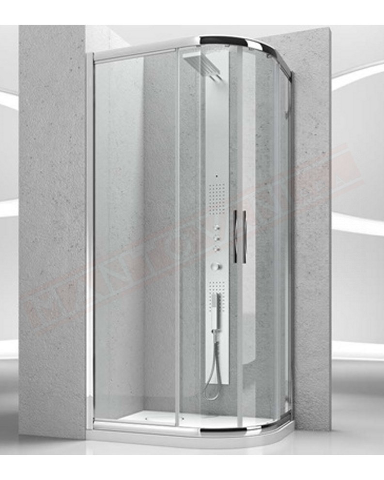 Vismaravetro box doccia tondo 7000 ZD porte scorrevoli 6 mm a angolo tondo misure 70X90 o80X100 raggio 38