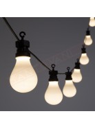 Luminaria estiva per esterno con 10 lampadine plastica opale cavo nero 4+5.5 luci bianco caldo prolungabile fino a 4 set