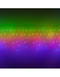 Twinkly tenda luminosa pixel led rgbw con cavo trasparente 5 metri h 60 cm non prolumgabile